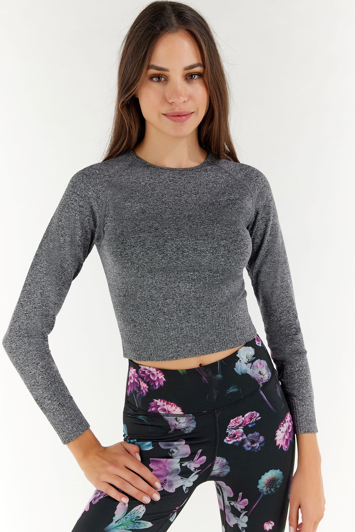 FREDDY Sport Crop Top | Gray Melange