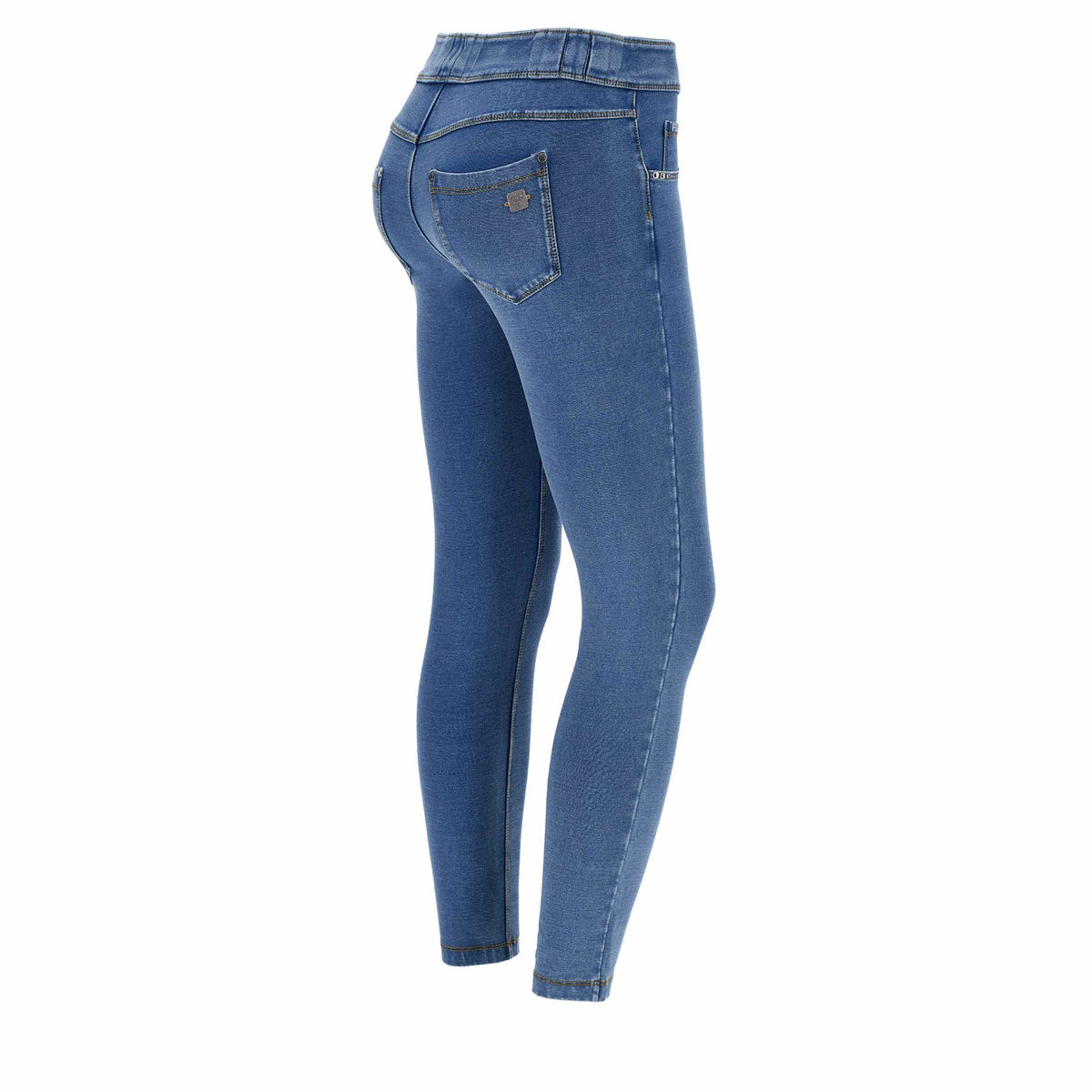 FREDDY N.O.W.® Pants 7/8 | Light Blue Jeans - Yellow Seams | NOW4MC002J4Y-