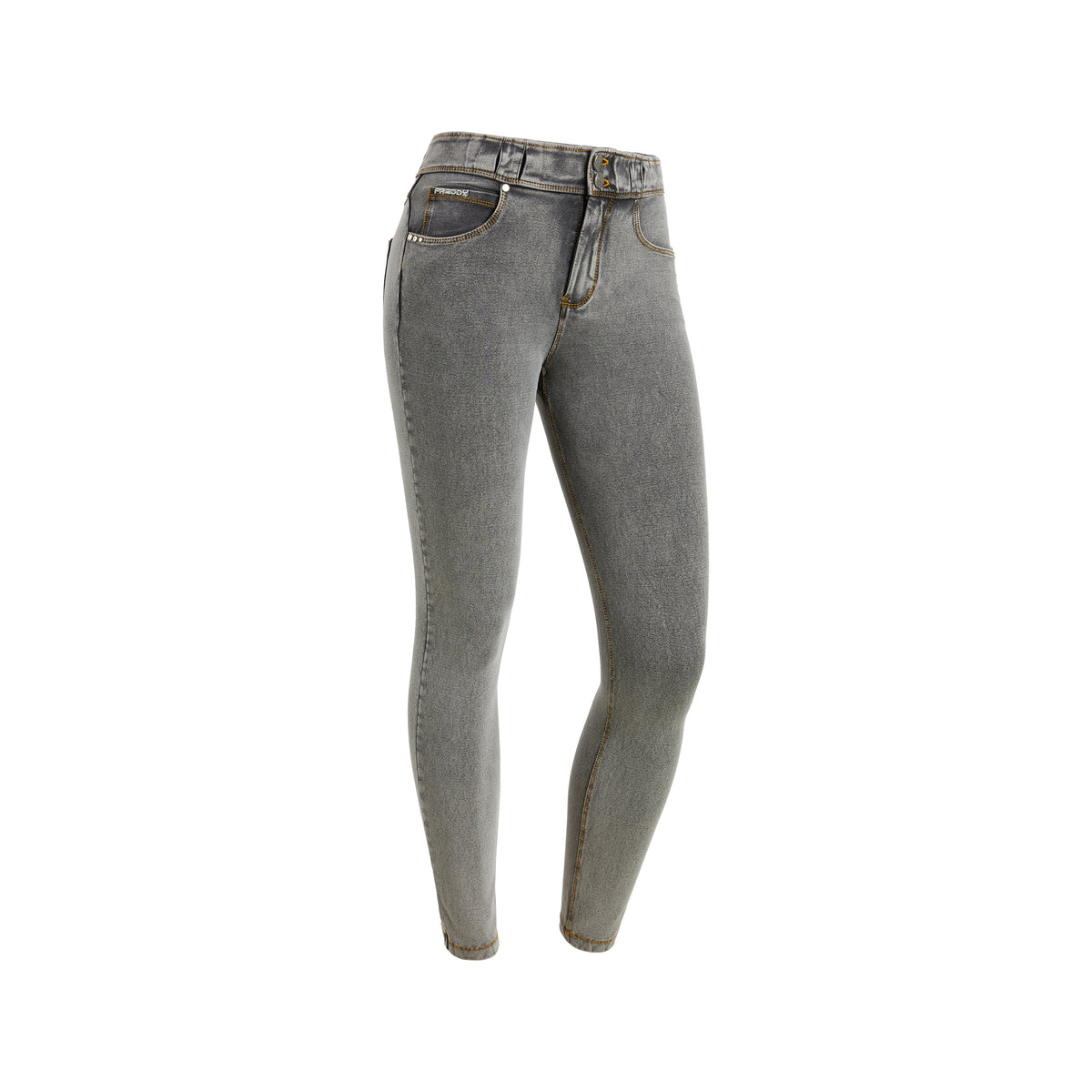 FREDDY N.O.W.® Pants 7/8 | Gray Jeans - Yellow Seams | NOW5MC002J3Y-