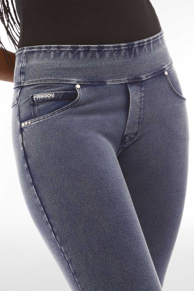 FREDDY Trousers | Denim Blu Scuro-Blue Seams | NOWY1MC002ORGJ109B-