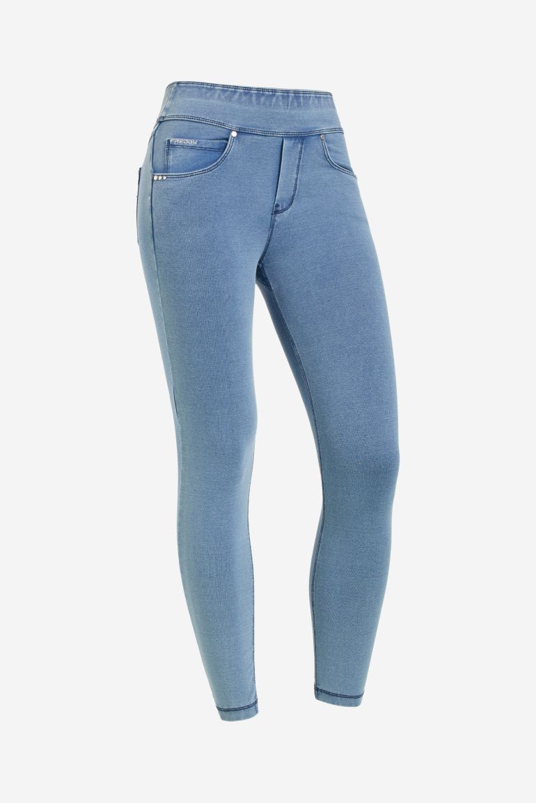 FREDDY 7/8 Pants | Denim Light Blue-Blue Seams | NOWY4MC002ORGJ107B-