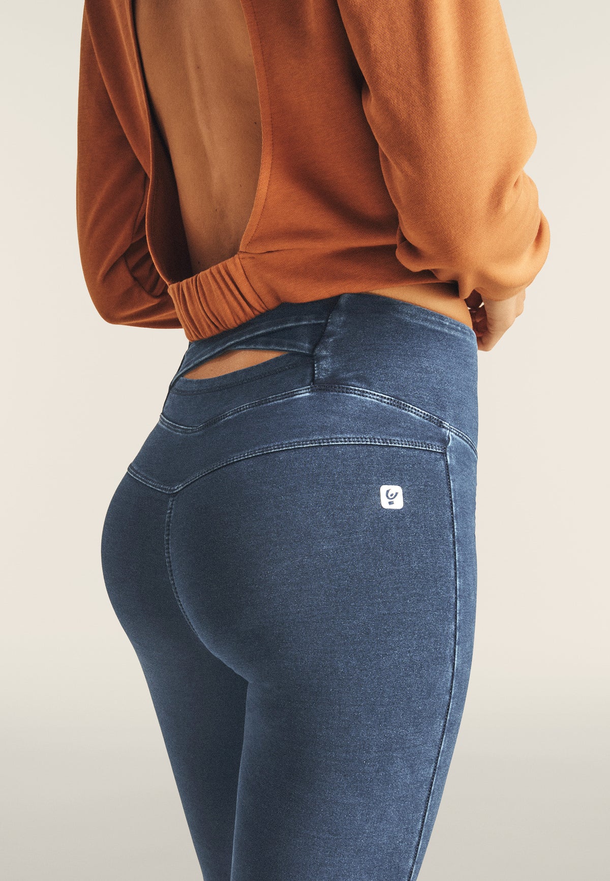 FREDDY N.O.W.® Pants 7/8 | Denim Blu Medio-Blue Seams | NOWYL4HS2509ORGJ108B-
