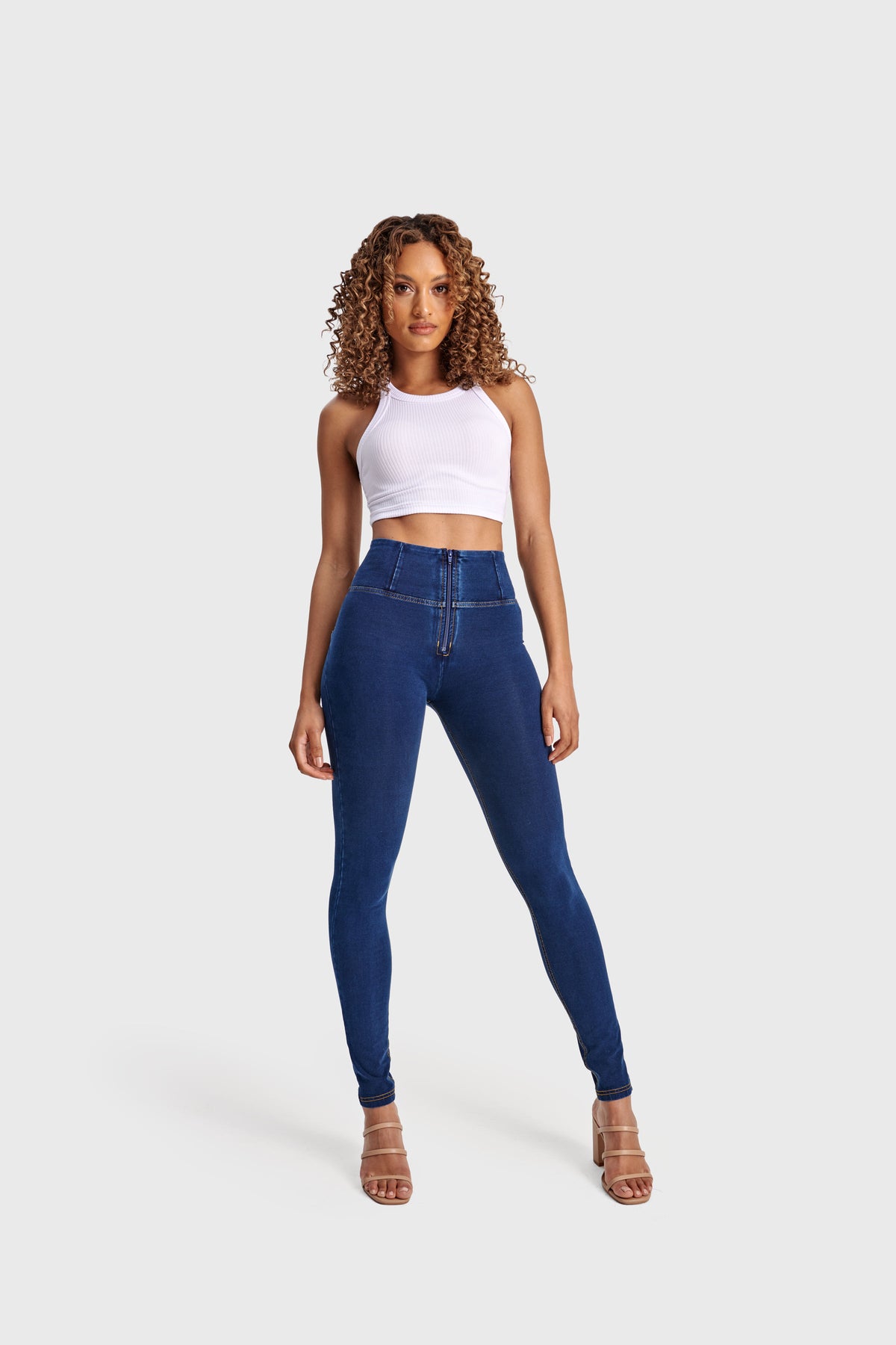 FREDDY WR.UP® Shaping Pants | denim dunkel mit gelber Naht | WRUP1HC002J0Y