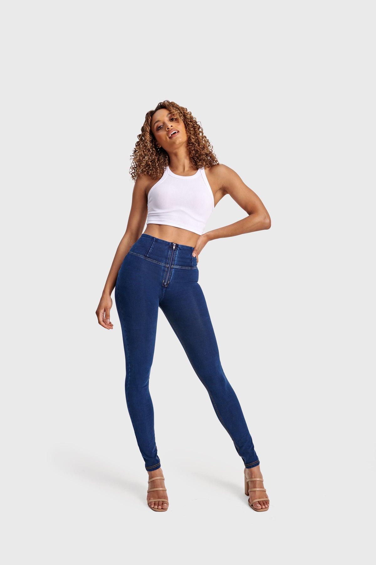 FREDDY WR.UP® Shaping Pants | denim dunkel mit gelber Naht | WRUP1HC002J0Y