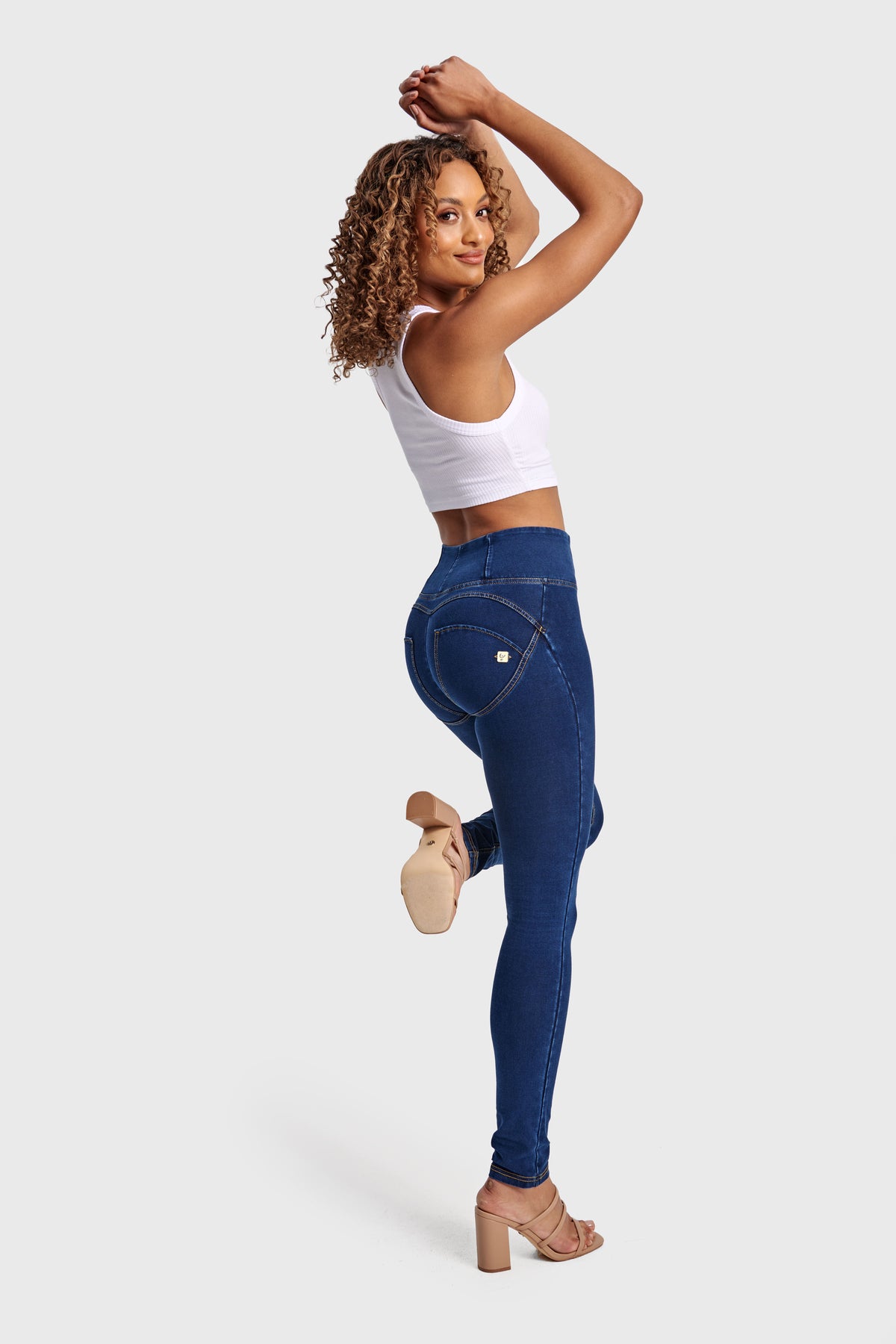 FREDDY WR.UP® Shaping Pants | denim dunkel mit gelber Naht | WRUP1HC002J0Y
