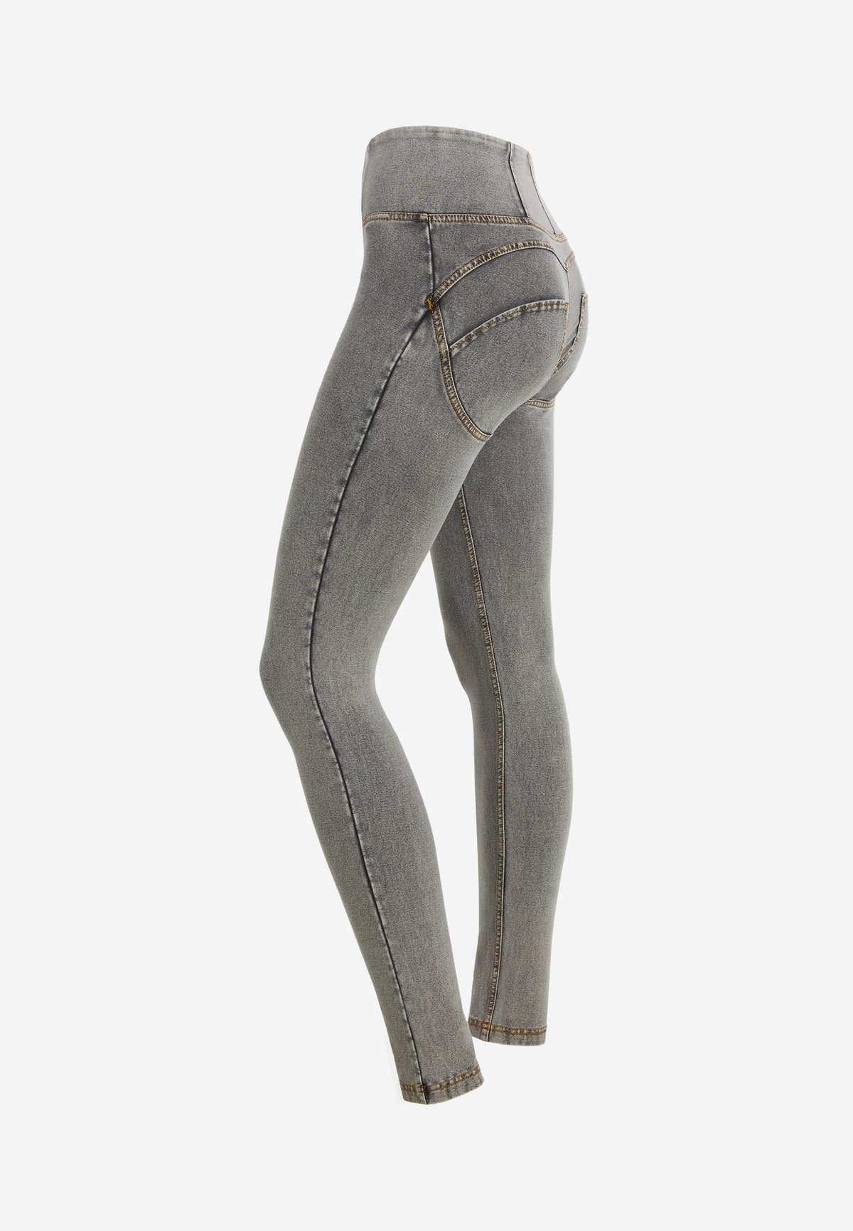 FREDDY WR.UP® Shaping Pants | Gray Jeans - Yellow Seams