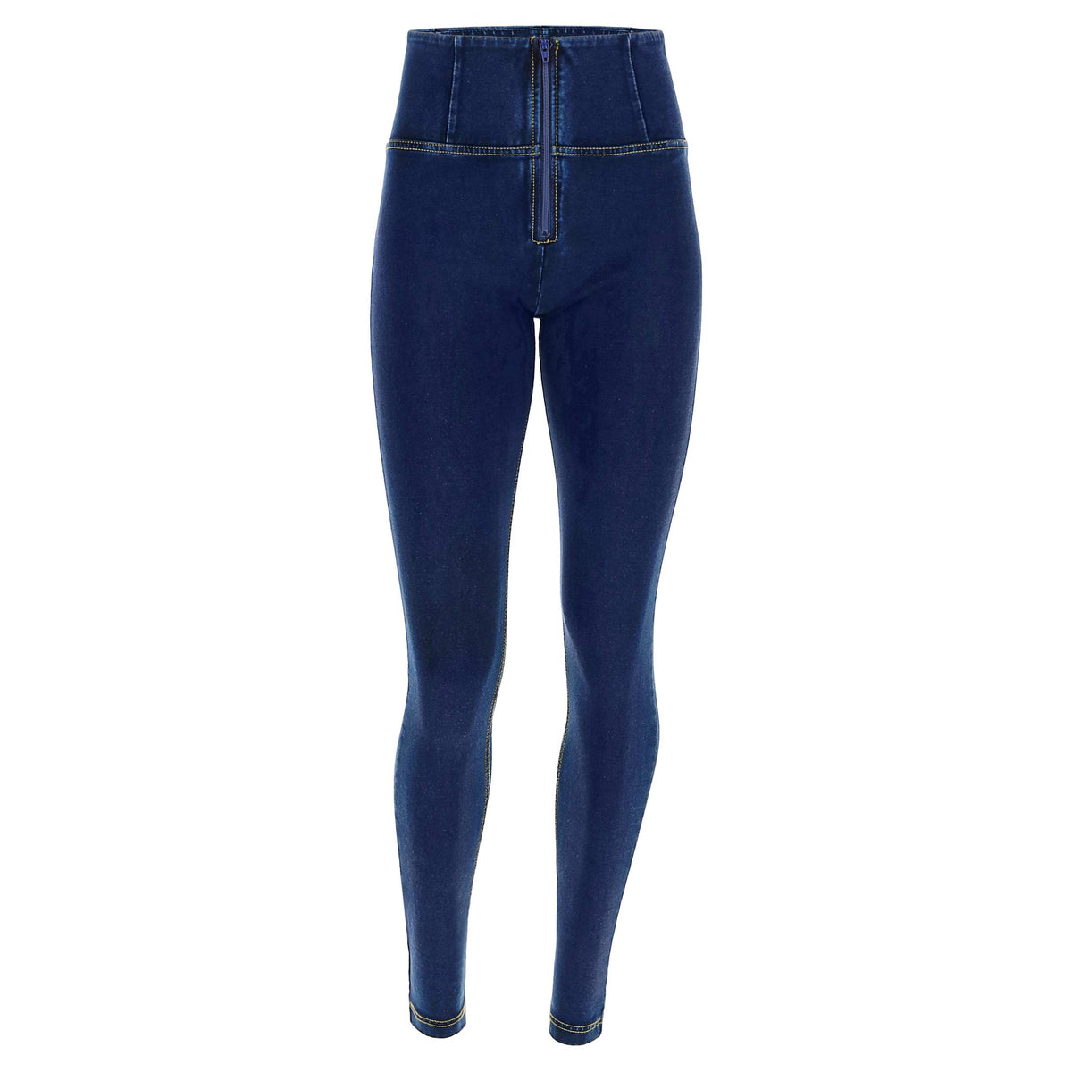 FREDDY WR.UP® Shaping Pants | denim dunkel mit gelber Naht