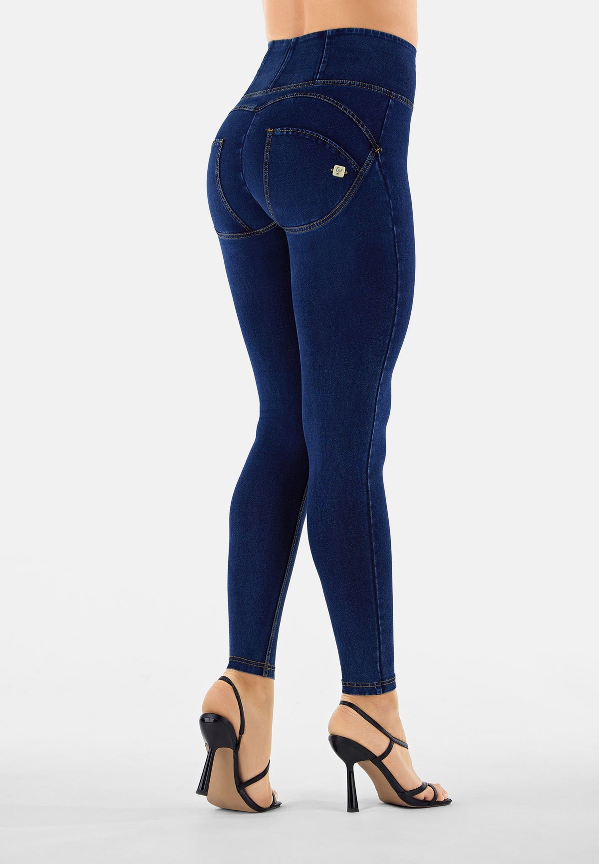 FREDDY WR.UP® Shaping Pants | Dark Jeans - Yellow Seams