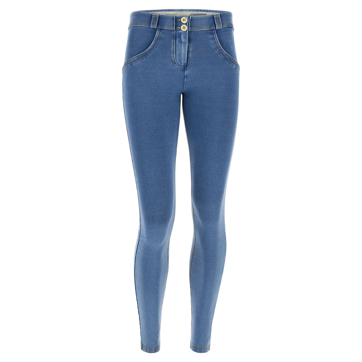 FREDDY WR.UP® Shaping Pants | Light Blue Jeans - Yellow Seams