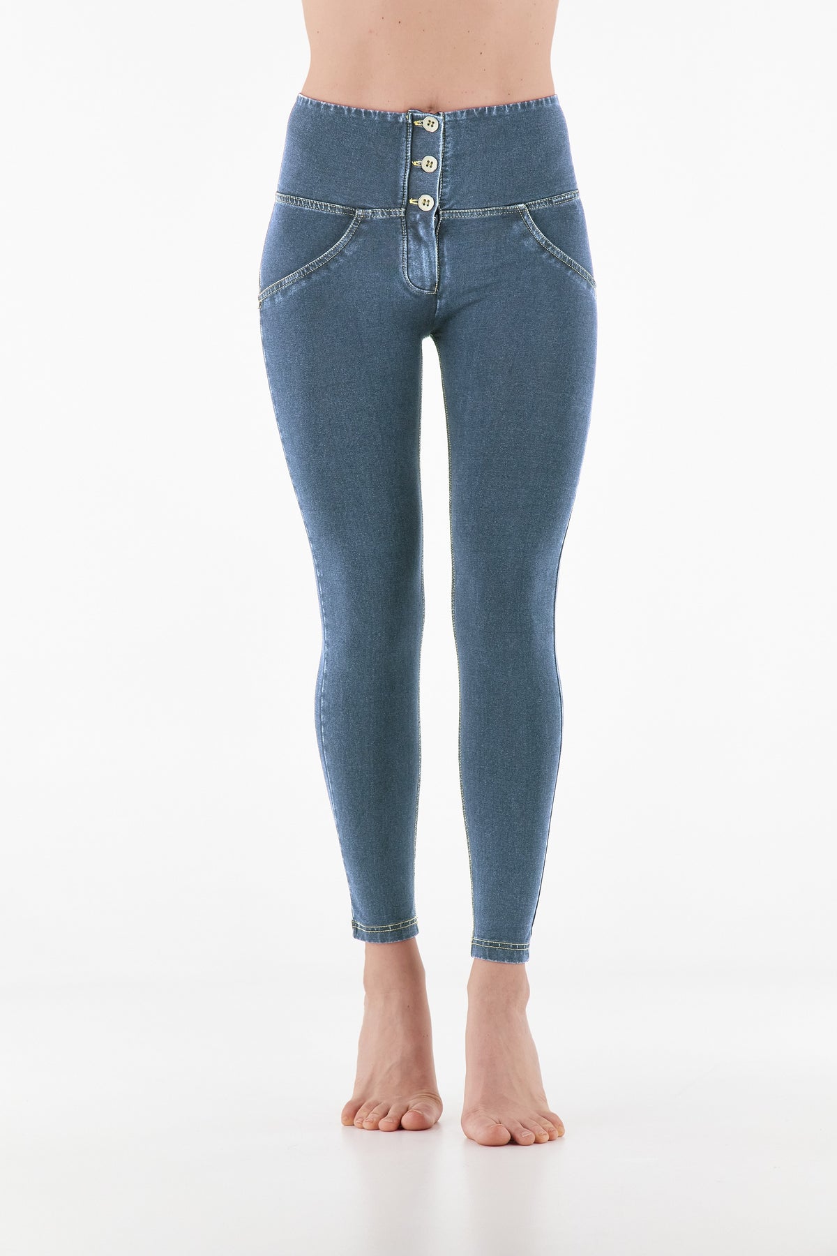 FREDDY WR.UP® Push-Up-Pants 7/8 | Blu Medio Jeans - Blue Seams