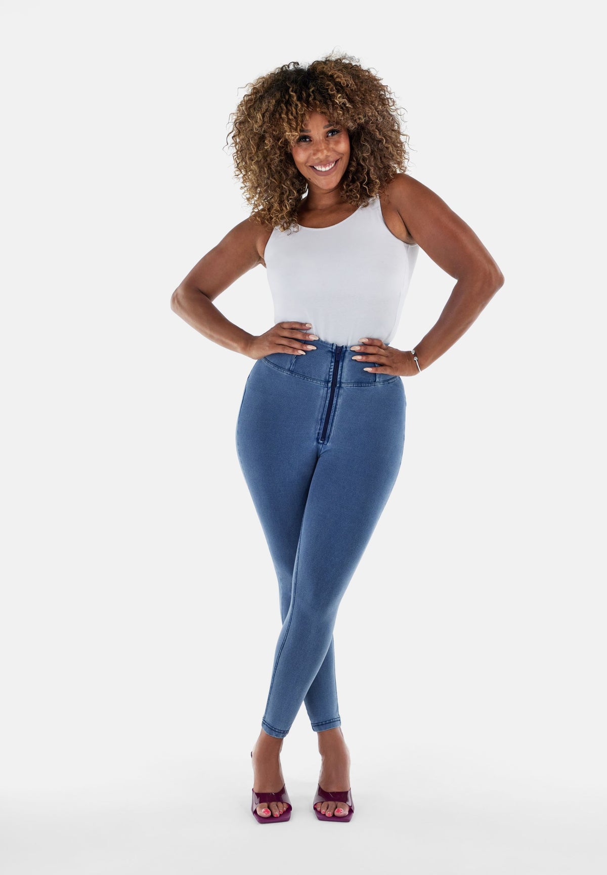 FREDDY WR.UP® Shaping Pants Curvy | Light Blue Jeans - Light Blue Seams