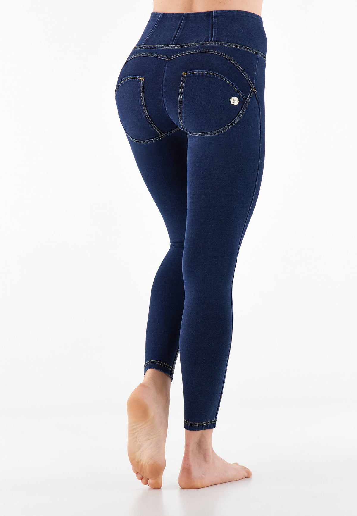 FREDDY WR.UP® Push-Up-Pants 7/8 | Dark Jeans - Yellow Seams | WRUP4HC002ORGJ0Y-