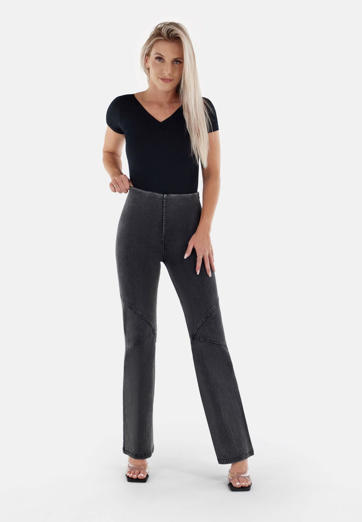 FREDDY WR.UP® SNUG Shaping Pants | Dark Gray Jeans - Black Seams