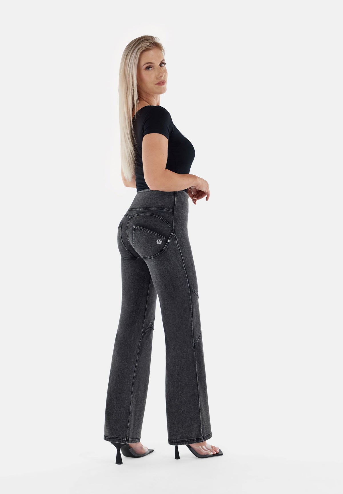 FREDDY WR.UP® SNUG Shaping Pants | Dark Gray Jeans - Black Seams