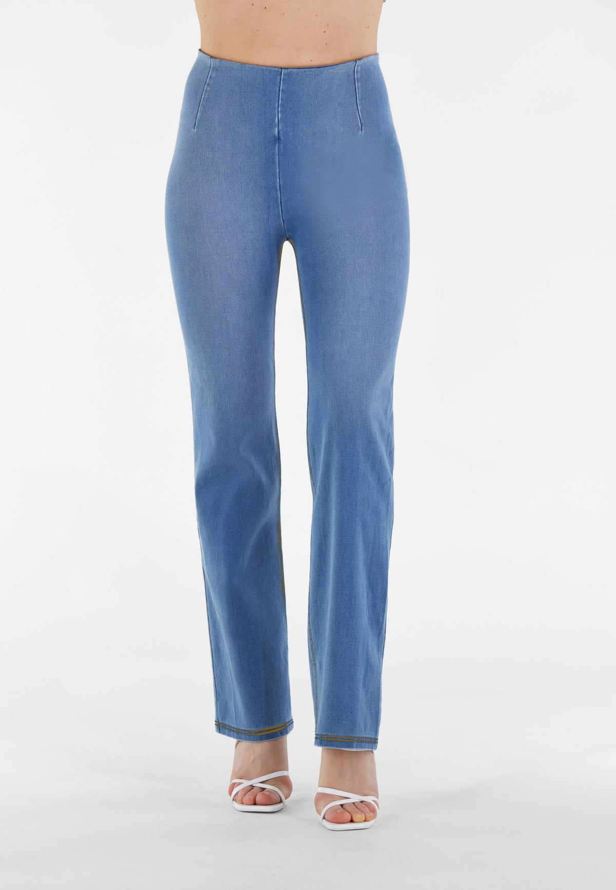 FREDDY WR.UP® SNUG Shaping Pants | Light Blue Jeans - Yellow Seams