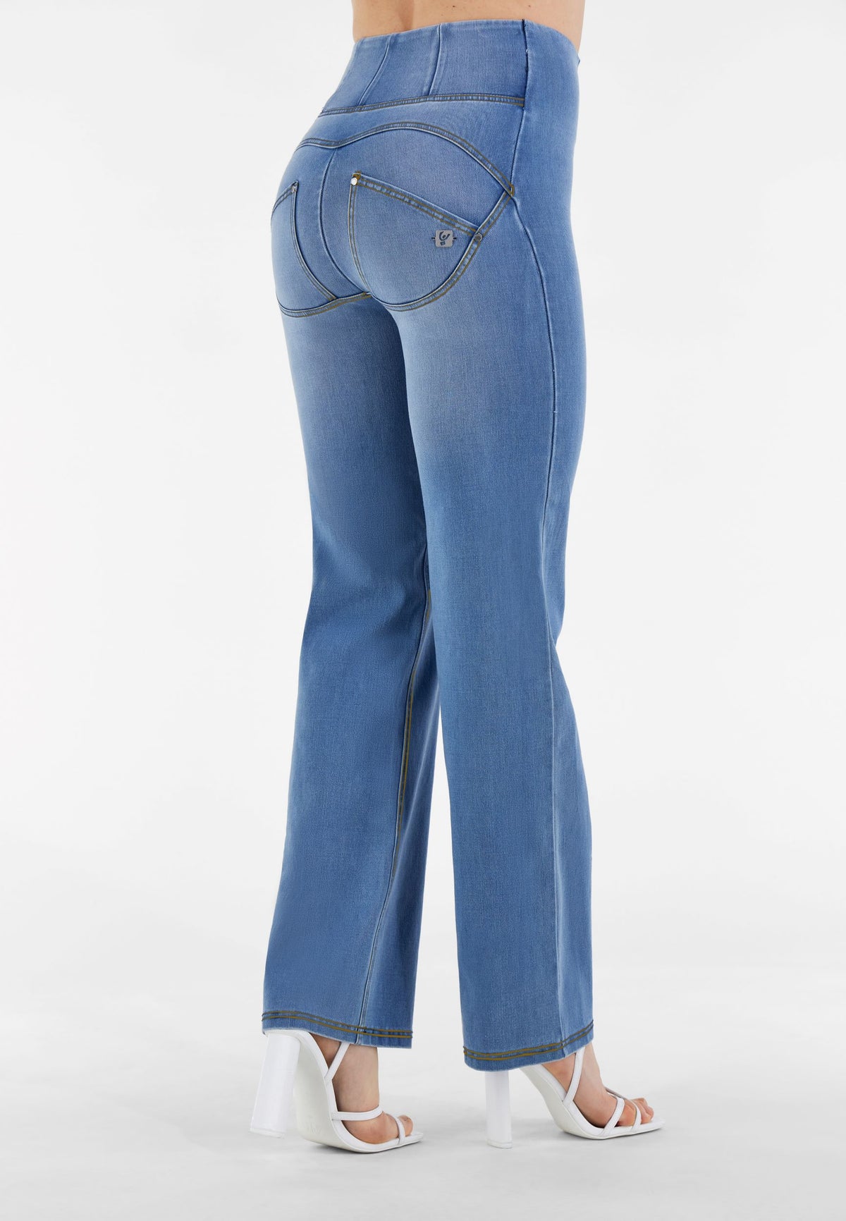 FREDDY WR.UP® SNUG Shaping Pants | Light Blue Jeans - Yellow Seams | WRUPSNUG24HS278J79Y-