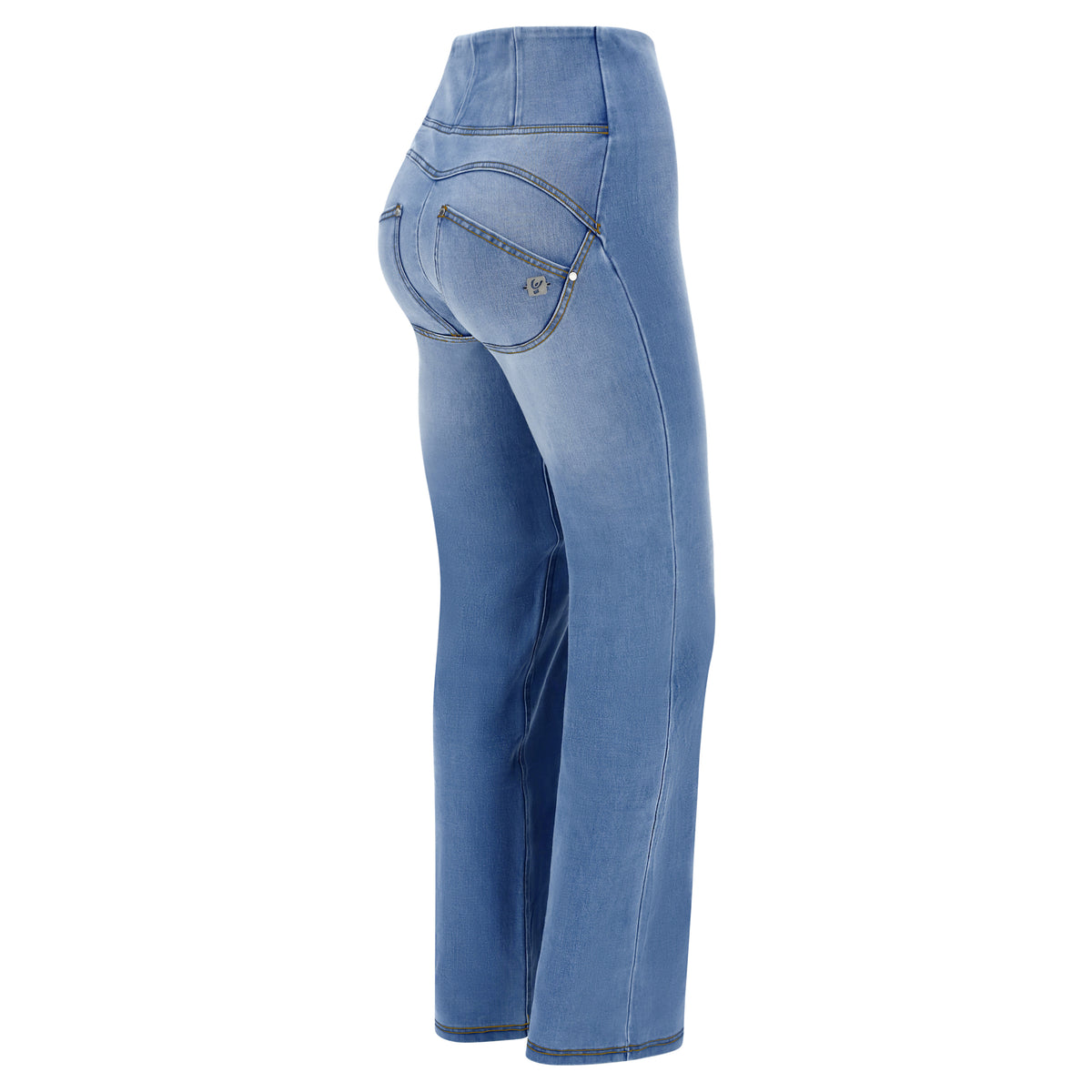 FREDDY WR.UP® SNUG Shaping Pants | Light Blue Jeans - Yellow Seams