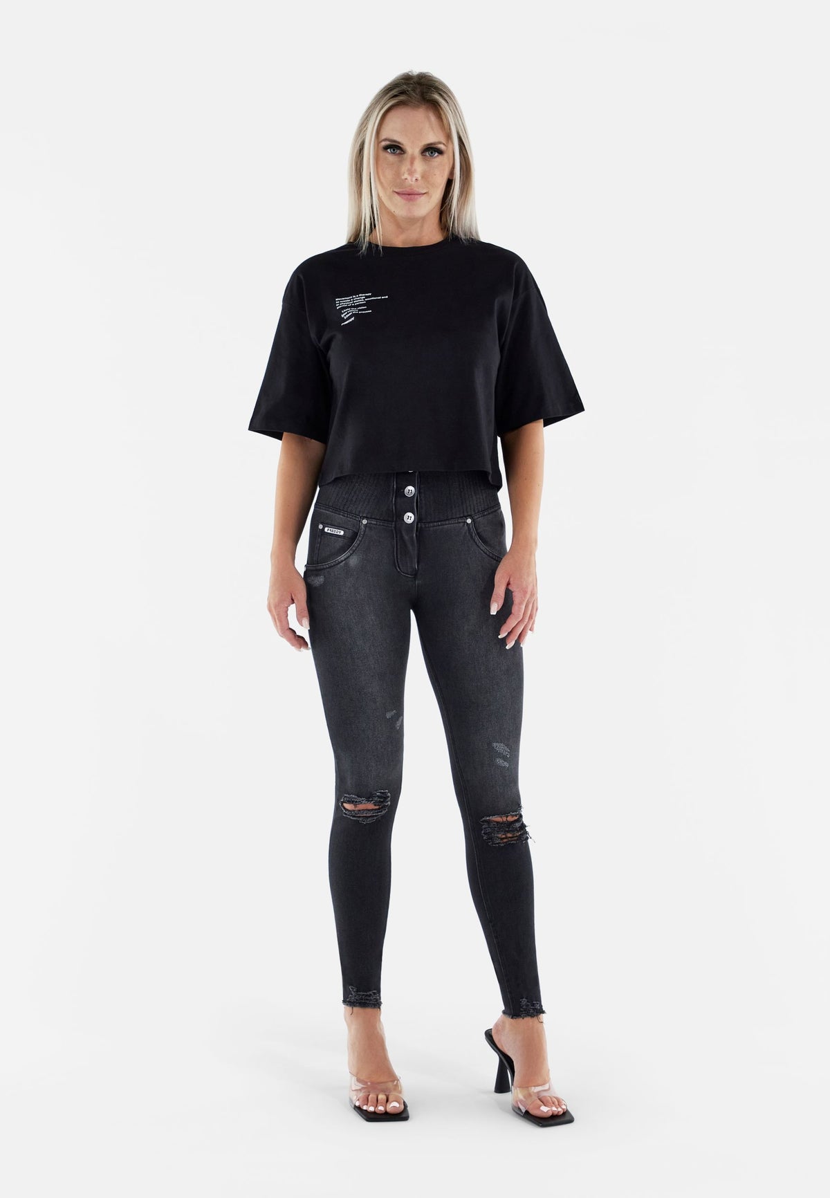 FREDDY WR.UP® SNUG Shaping Pants | Black Jeans - Black Seams