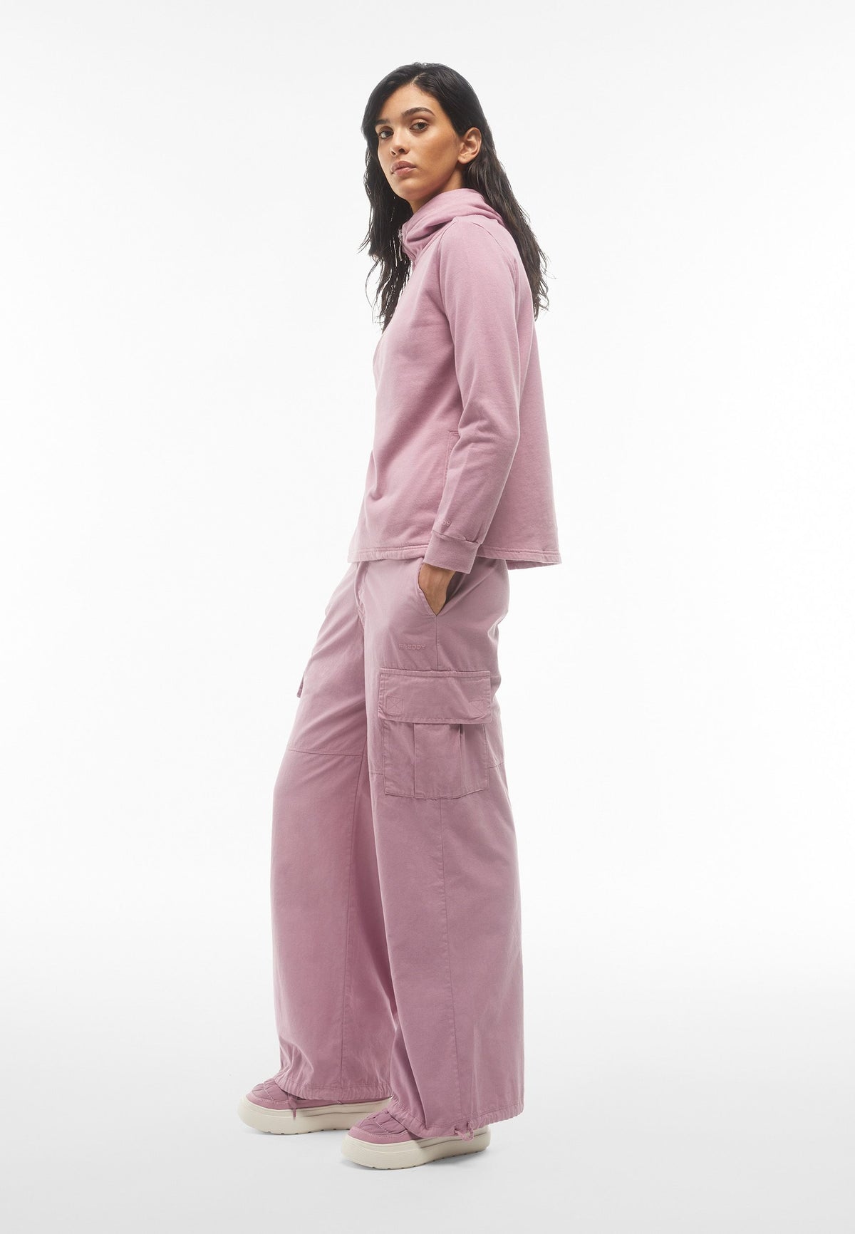 FREDDY Classic Cargo Pants | Trasl.Dusky Orchid Direct Dyed | HAILEYF301P117X-