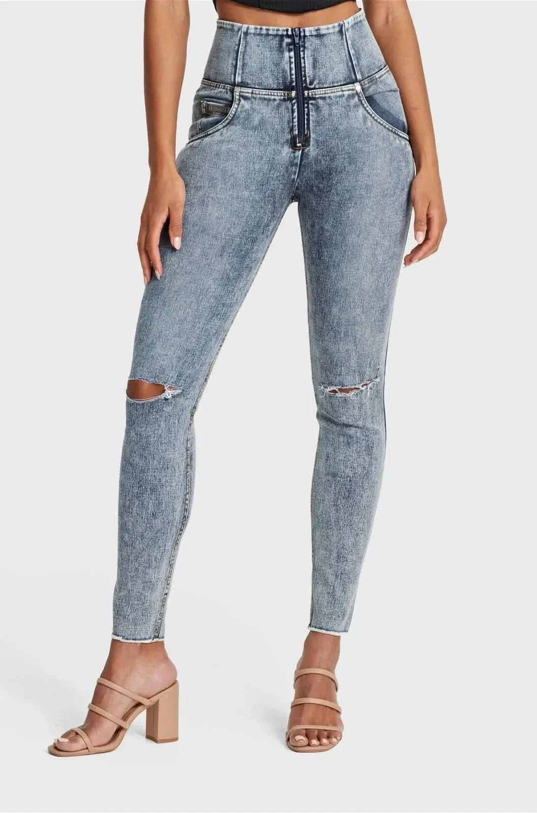 FREDDY WR.UP® SNUG Shaping Pants | Washed Jeans - Yellow Seams