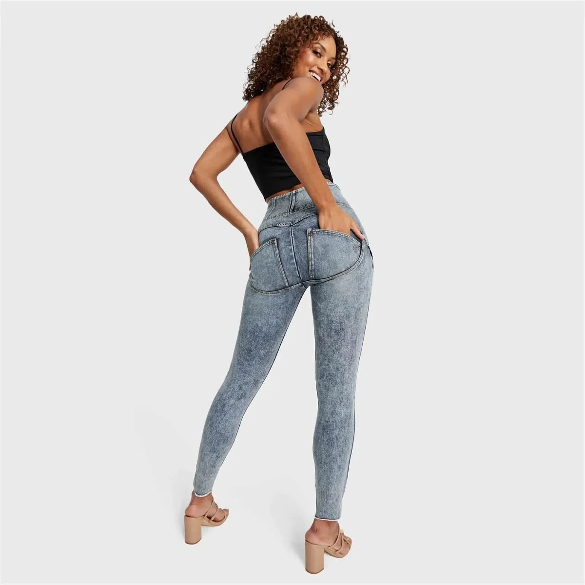 FREDDY WR.UP® SNUG Shaping Pants | Washed Jeans - Yellow