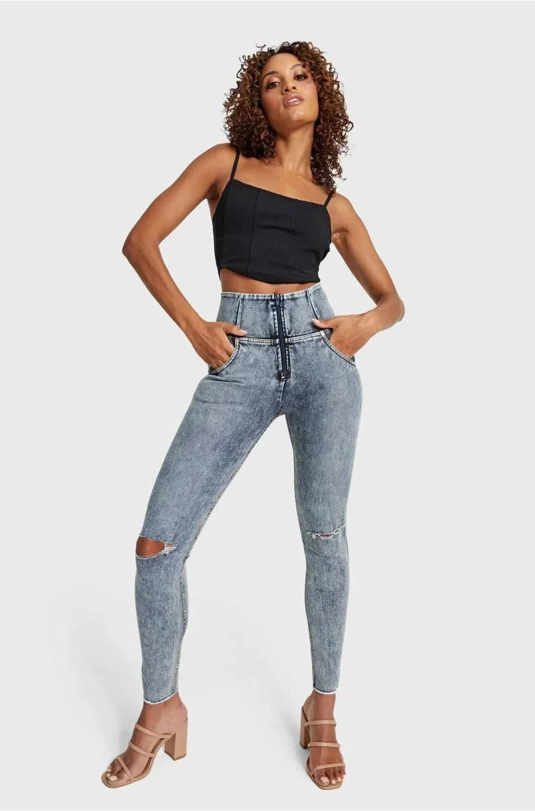 FREDDY WR.UP® SNUG Shaping Pants | Washed Jeans - Yellow