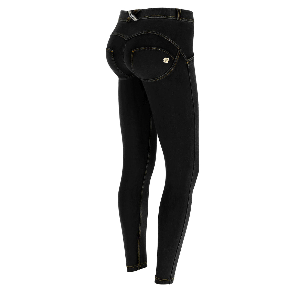 FREDDY WR.UP® Shaping Pants 7/8 | Black Jeans - Yellow Seams | WRUP4RC002ORGJ7Y-